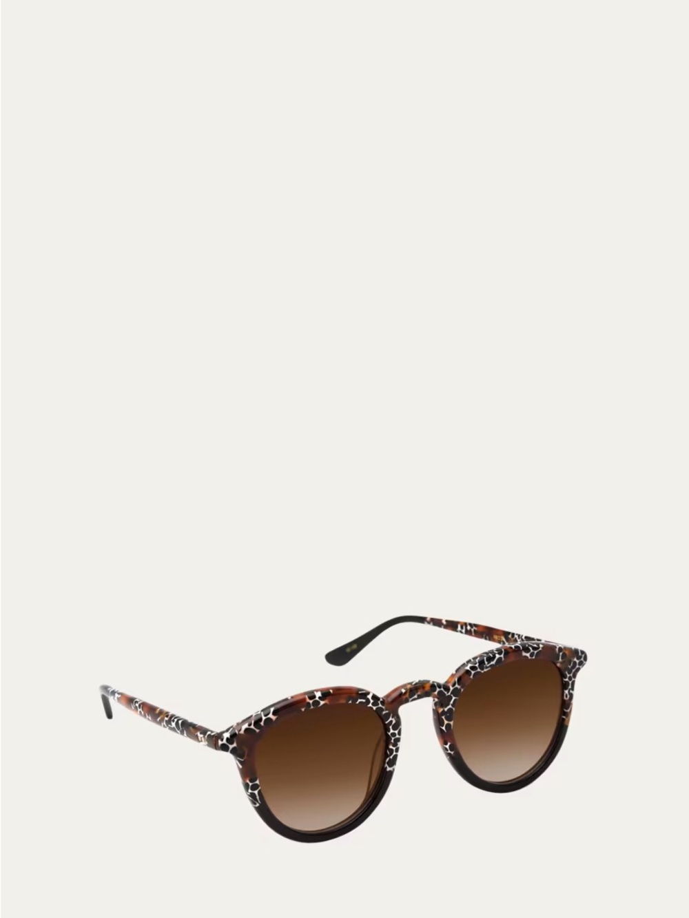 KREWE Collins Round Acetate Sunglasses Brown Tortoiseshell Round